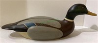 Carved wooden and hand painted mallard drake