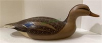 Carved and hand painted duck decoy mallard hen