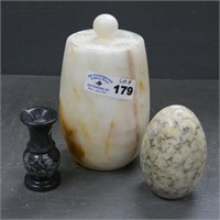 Alabaster Jar, Egg & Vase