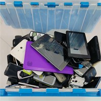 Tote of Cellphones & Tablets for Repair
