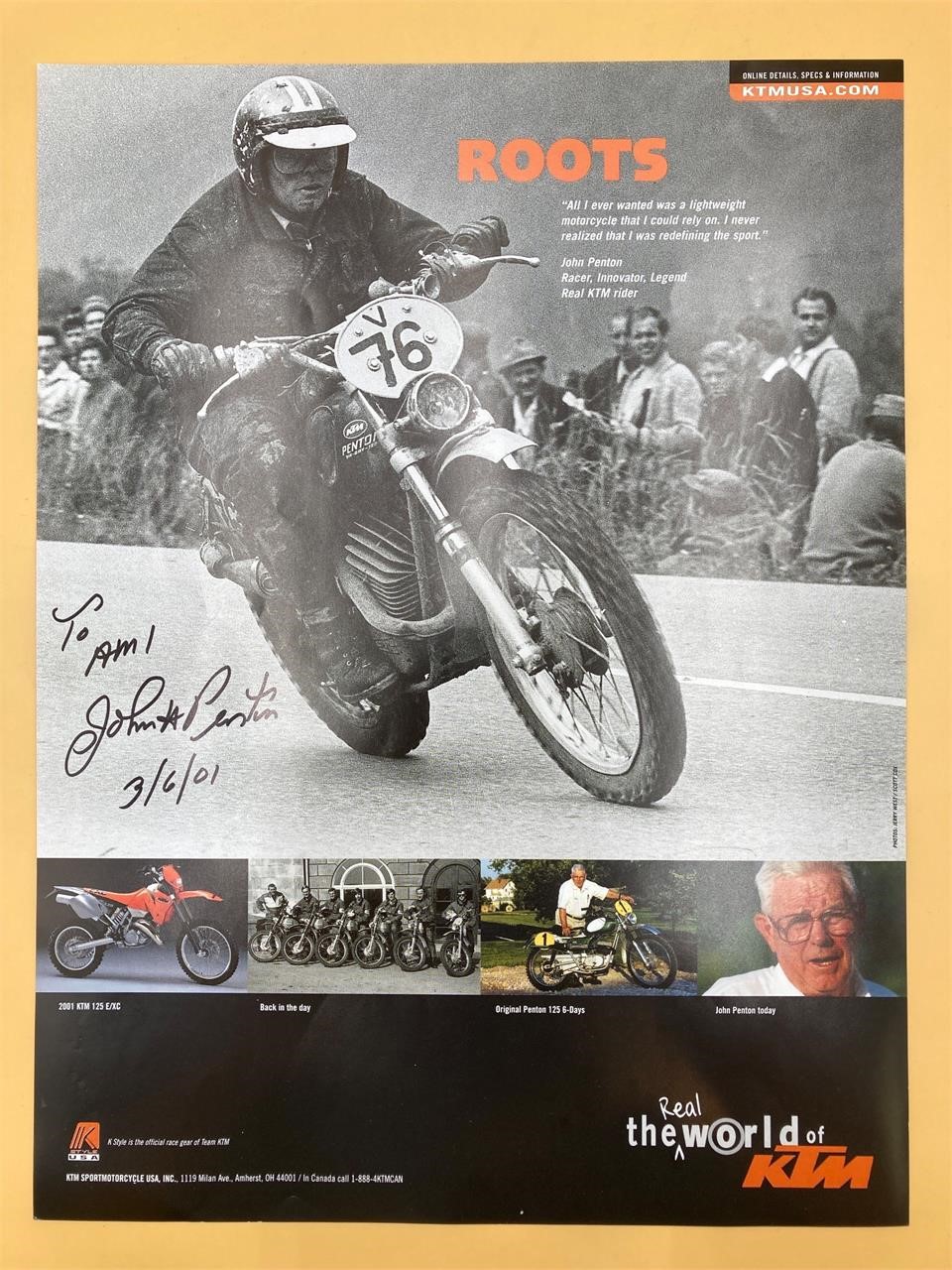 John Penton Signed 11x14” KTM Flyer