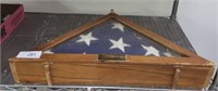 AMERICAN FLAG IN WOODEN DISPLAY BOX
