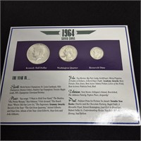 1964 SILVER 3 COIN SET