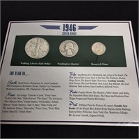 1946 SILVER 3 COIN SET