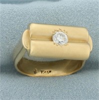 Unique Diamond Double Cylinder Design Ring in 14k