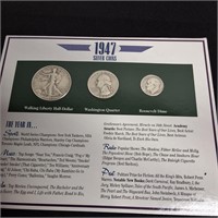 1947 SILVER 3 COIN SET