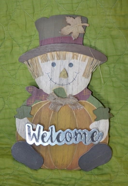 Scarecrow Front Door Welcome Sign