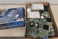 TRAY OF COMPUTER PARTS, MISC