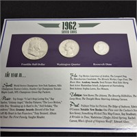 1962 SILVER 3 COIN SET