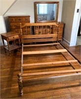 4pc Maple bedroom suit w/ full bed