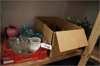 (3) Boxes – Vases / Tea Pot / Artificial Greenery