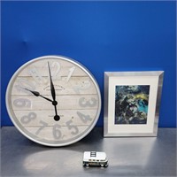 Wall Clock, Diamond Art, VW Mini Bus Car