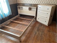 vintage full bed & chest of drawers