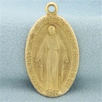 Miraculous Mary Magdelin Religious Pendant in 14k