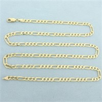25 Inch Figaro Link Chain Necklace in 14k Yellow G