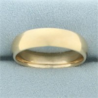 Mens 6mm Half Dome Wedding Band Ring in 14k Yellow