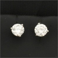 1ct GIA Certified Diamond Stud Earrings in Platinu