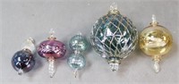 Glass Ornaments / 5 pc