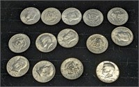 14 ALL DIFFERENT DATES KENNEDY HALF DOLLARS