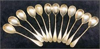 12 Solid Alaska Silver Spoons