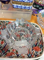 Cut crystal ashtray