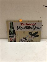 Yahoo Mountain Dew Metal Sign Approx 12x8
