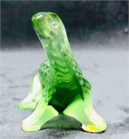 Signed Lalique Frosted Crystal Salamander Figurine