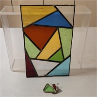 Vintage Stain Glass Pannel and Butterfly