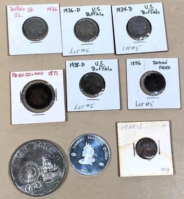 Buffalo nickels, pennies & more