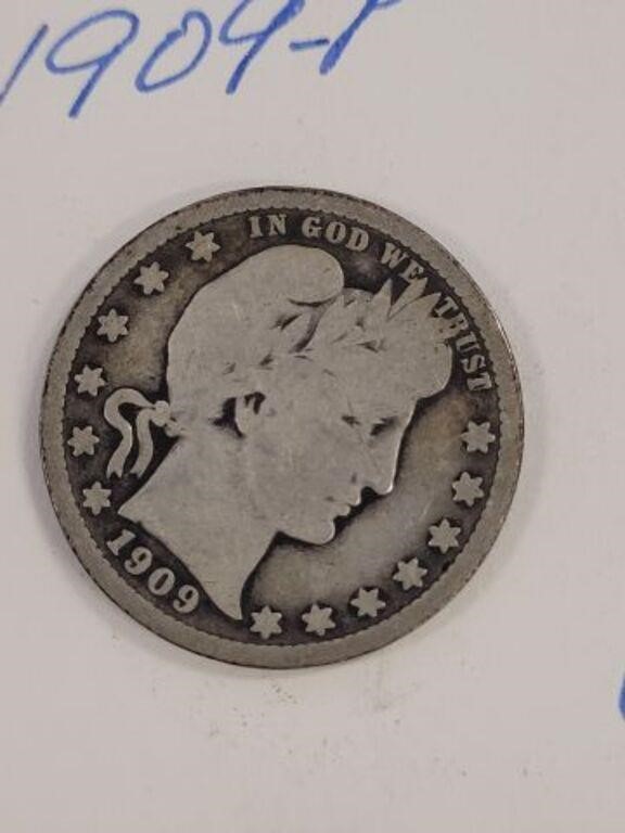 1909-P BARBER QUARTER