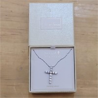 Mia Sarine Sterling Silver Cross Necklace - NEW