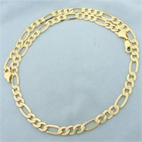 Italian 22 Inch Figaro Link Chain Necklace in 14k