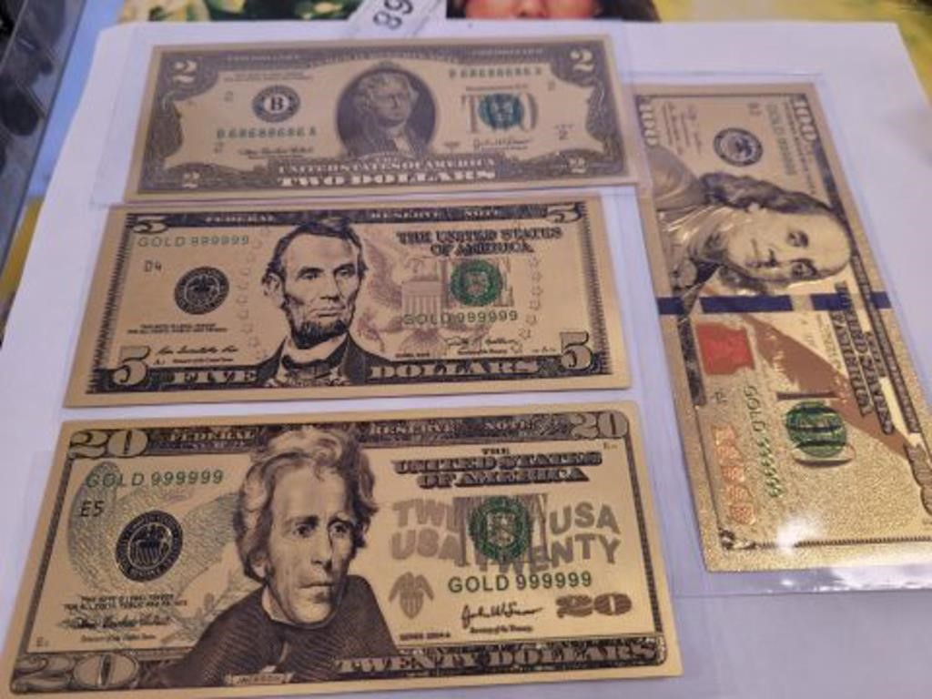 4 GOLD FOIL BILLS