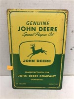 John Deere Metal Sign Approx 8x12