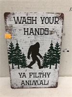 Wash Your Hands Metal sign Approx 12x8