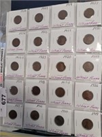 20 EARLY WHEAT PENNIES