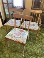 3 cushioned dining chairs