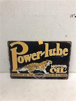 Power Lube Motor Oil Metal Sign Approx 12x8