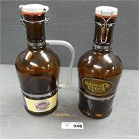 Pair of Growler Beer Bottles