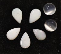 Moonstone & Opal Gemstones / 7pc