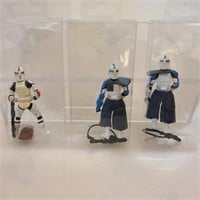 3 Vintage Star Wars Clone Troopers w/ Accessories