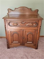 Walnut Victorian Carved Commode
