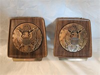 Vintage Mid Century Eagle Crest Bookends