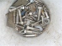 Bucket of Stainless Nuts, Bolts, Etc