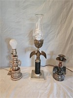 Federal Eagle Lamps and Candle Holder