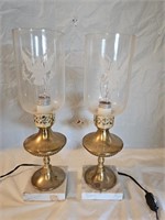 Vintage Marble and Brass Federal Eagle Lamps