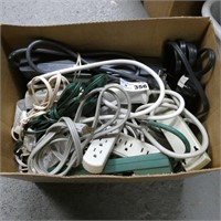 Box Lot of Extension Cords & Power Strips