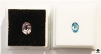 Kunzite & Blue Zirconia Stones / 2 pc