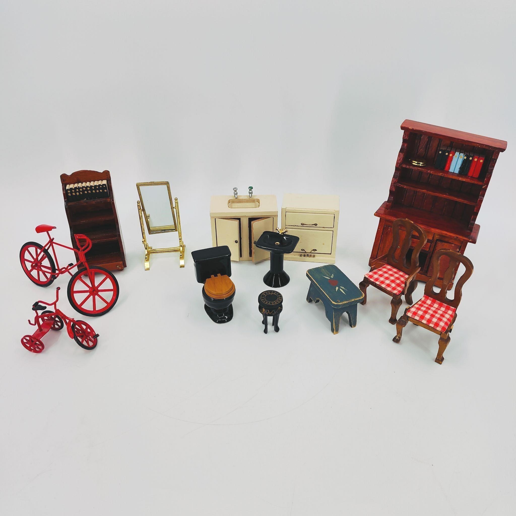 Vintage Miniature Doll House Furniture