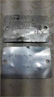 2 Metal Identification Plates